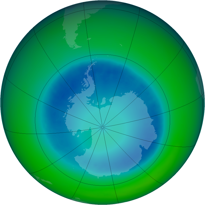 2007-August monthly mean Antarctic ozone
